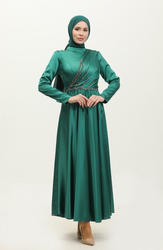 Stone Evening Dress 5762-03 Emerald Green 5762-03