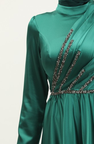 Stone Evening Dress 5762-03 Emerald Green 5762-03