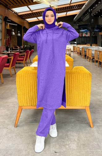 Two Thread Tracksuit Set 3034-18 Dark Lilac 3034-18