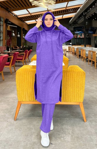 Two Thread Tracksuit Set 3034-18 Dark Lilac 3034-18