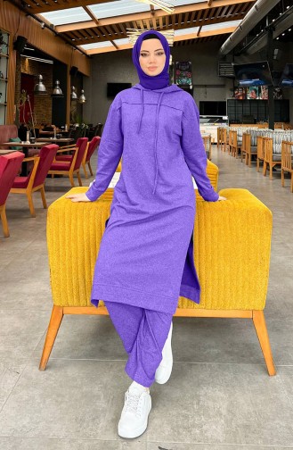 Two Thread Tracksuit Set 3034-18 Dark Lilac 3034-18