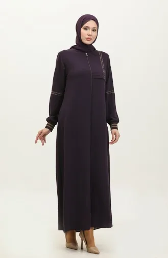 عباية بسحاب مقاس كبير 5064-04 برقوقي 5064-04