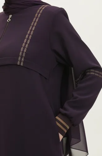 عباية بسحاب مقاس كبير 5064-04 برقوقي 5064-04