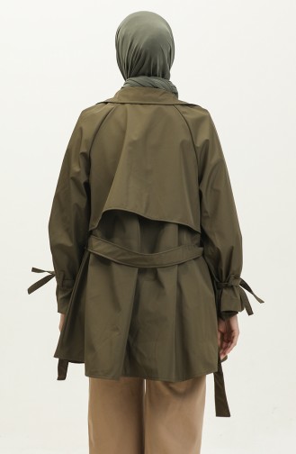 Zweireihiges Cape Mit Kragen 202601-01 Khaki 202601-01