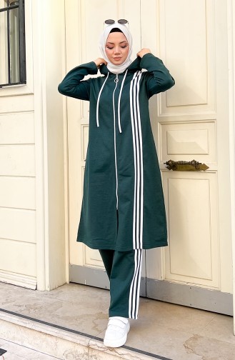 Hooded Tracksuit Set 3077-03 Nephti Green 3077-03