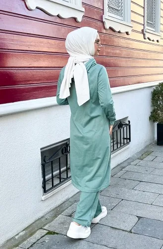 Kapüşonlu Eşofman Takım 3077-04 Çağla Yeşili