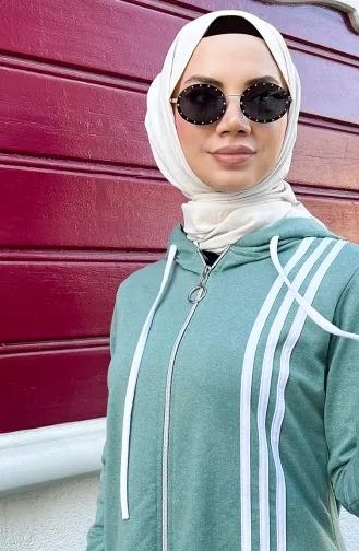 Kapüşonlu Eşofman Takım 3077-04 Çağla Yeşili