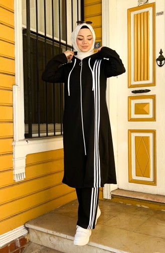 Hooded Tracksuit Set 3077-05 Black 3077-05