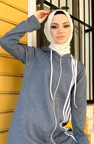 Hooded Tracksuit Set 3077-06 Light Navy Blue 3077-06