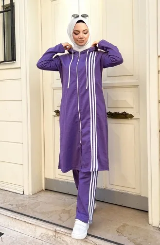 Survêtement A Capuche 3077-08 Lilas Foncé 3077-08
