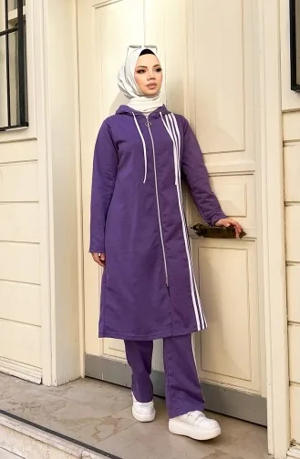 Survêtement A Capuche 3077-08 Lilas Foncé 3077-08