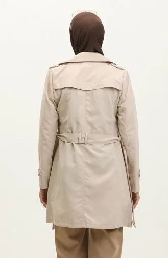 Jamila Summer Ungefütterter Gabardine-Stoff Kurzer Damen-Trenchcoat Beige 6506.BEJ