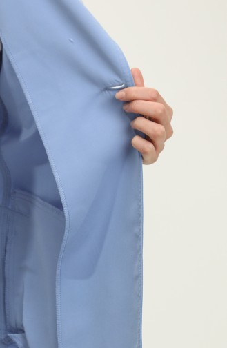 معطف نسائي صيفي قصير من قماش الجبردين غير مُبطن من جميلة، أزرق سحابي 6506.Bulut Mavisi