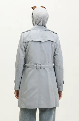 معطف نسائي صيفي قصير من قماش الجبردين غير مُبطن من جميلة، رمادي 6506.Gri