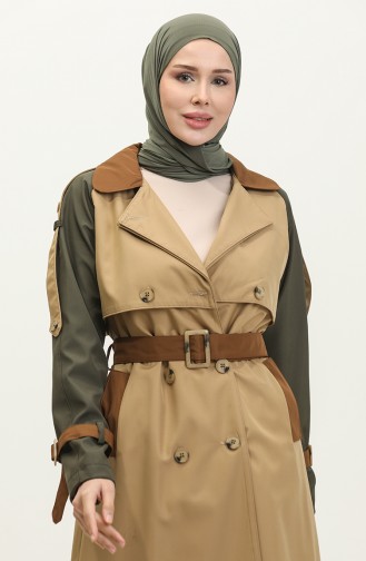 Three Color Long Seasonal Lined Trench Coat Camel 6828.Kamel