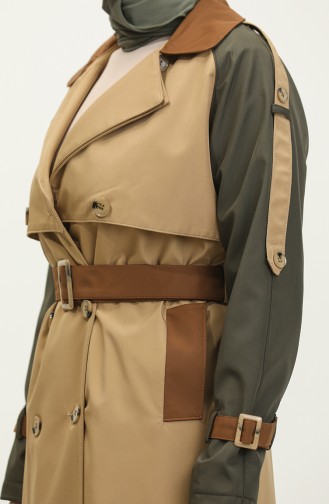 Trench Long Doublé De Saison Trois Couleurs Camel 6828.Kamel