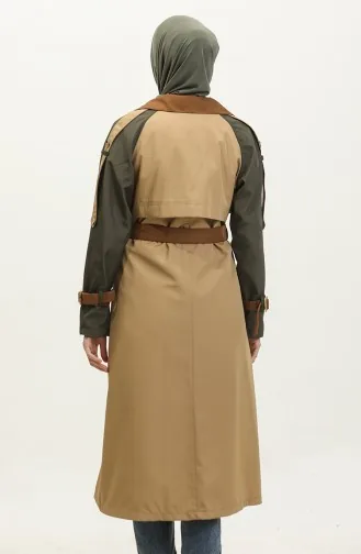 Trench Long Doublé De Saison Trois Couleurs Camel 6828.Kamel