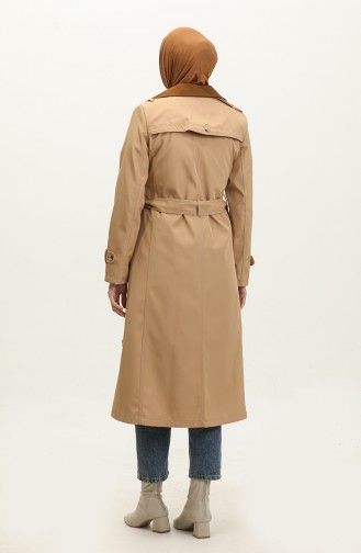 1 Quality Bondit Fabric Double Color Lined Seasonal Women`s Trench Coat Camel 6864.Kamel