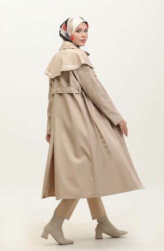 Jamila Cape Lined Women`s Trench Coat Beige 6907.BEJ