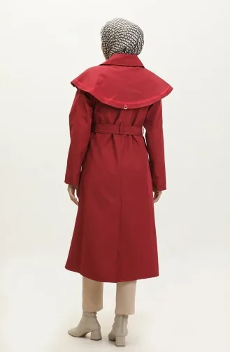 Jamila Trench Femme Doublé Cape Rouge Claret 6907.Bordo