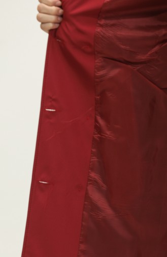 Jamila Trench Femme Doublé Cape Rouge Claret 6907.Bordo