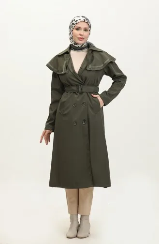 Jamila Trench Femme Doublé Cape Kaki 6907.HAKİ