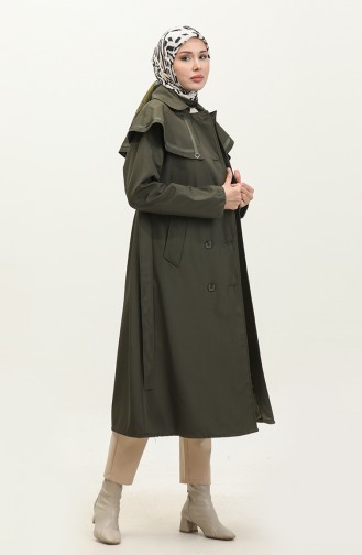 Jamila Trench Femme Doublé Cape Kaki 6907.HAKİ