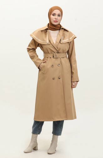 Jamila Damestrenchcoat Met Capevoering Camel 6907.kamel