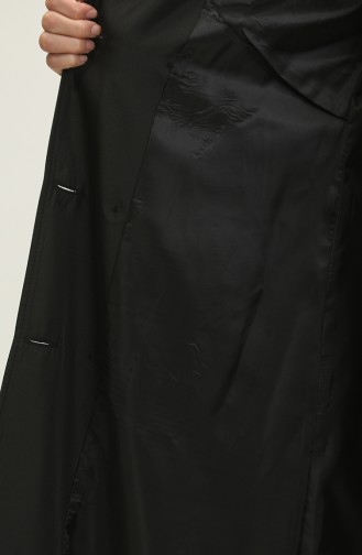 معطف واق من المطر نسائي مبطن من جميلة كيب باللون الأسود 6907.SİYAH