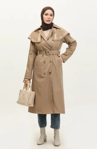 Jamila Cape Doublée Trench Femme Vison 6907.Vizon
