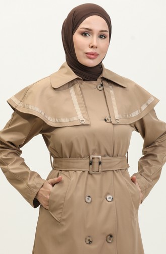 Jamila Cape Doublée Trench Femme Vison 6907.Vizon