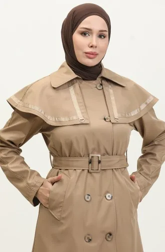 Jamila Cape Doublée Trench Femme Vison 6907.Vizon