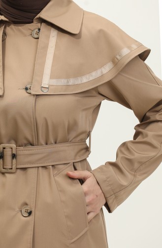 Jamila Cape Doublée Trench Femme Vison 6907.Vizon