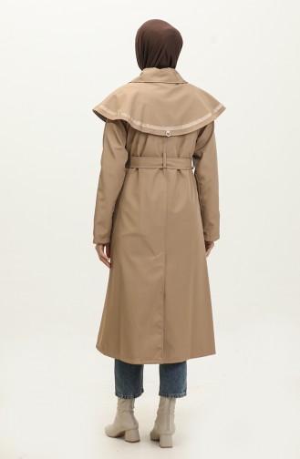 Jamila Cape Doublée Trench Femme Vison 6907.Vizon