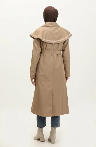 Jamila Cape Doublée Trench Femme Vison 6907.Vizon