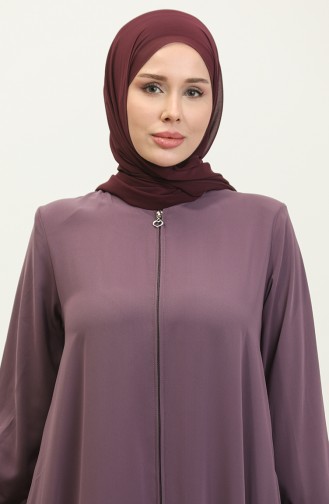 Abaya Avec Manches Elastiques 5049-07 Rose Poudré 5049-07