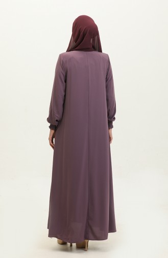 Elastic Sleeve Abaya 5049-06 İndigo 5049-07