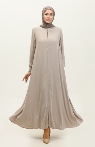 Abaya Met Elastische Mouwen 5049-08 Mink 5049-08