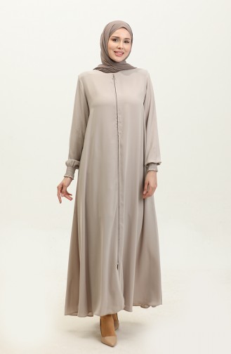 Abaya Met Elastische Mouwen 5049-08 Mink 5049-08