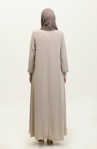 Abaya Mit Elastischen Ärmeln 5049-08 Nerz 5049-08