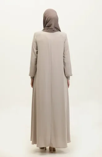 Elastic Sleeve Abaya 5049-06 İndigo 5049-08