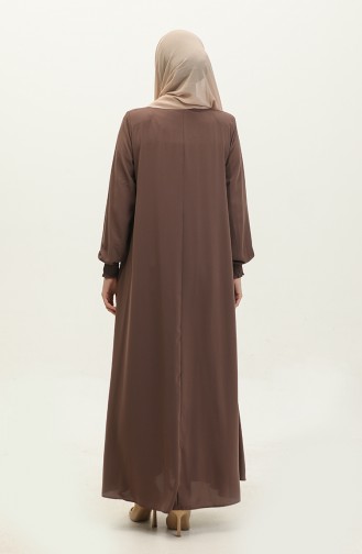 Elastic Sleeve Abaya 5049-06 İndigo 5049-09