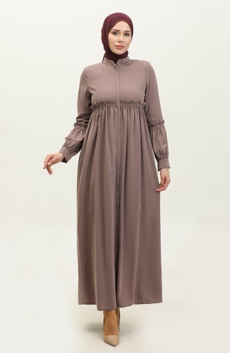 Jamila Summer Abaya With Pearls Dusty Rose 5928