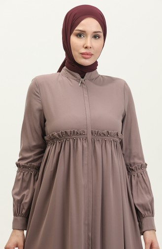 Jamila Summer Abaya With Pearls Dusty Rose 5928