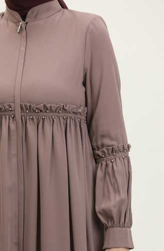 Jamila Summer Abaya With Pearls Dusty Rose 5928