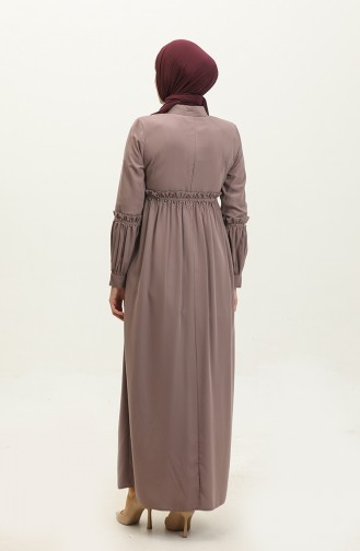 Jamila Summer Abaya With Pearls Dusty Rose 5928