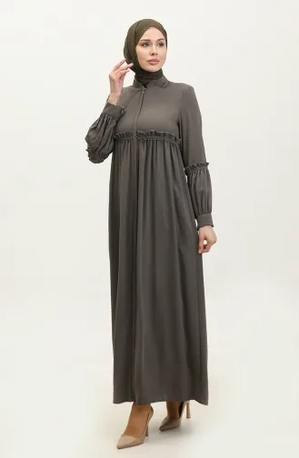 Abaya D`été Perlée Jamila En Vison 5928.VİZON