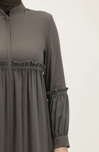 Abaya D`été Perlée Jamila En Vison 5928.VİZON