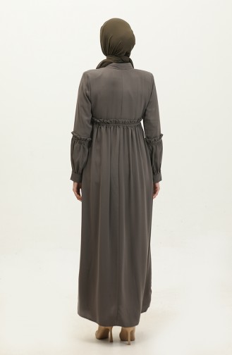 Jamila Pearled Zomer Abaya Mink 5928.VİZON