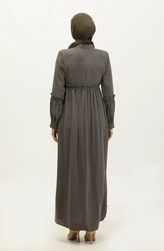 Abaya D`été Perlée Jamila En Vison 5928.VİZON